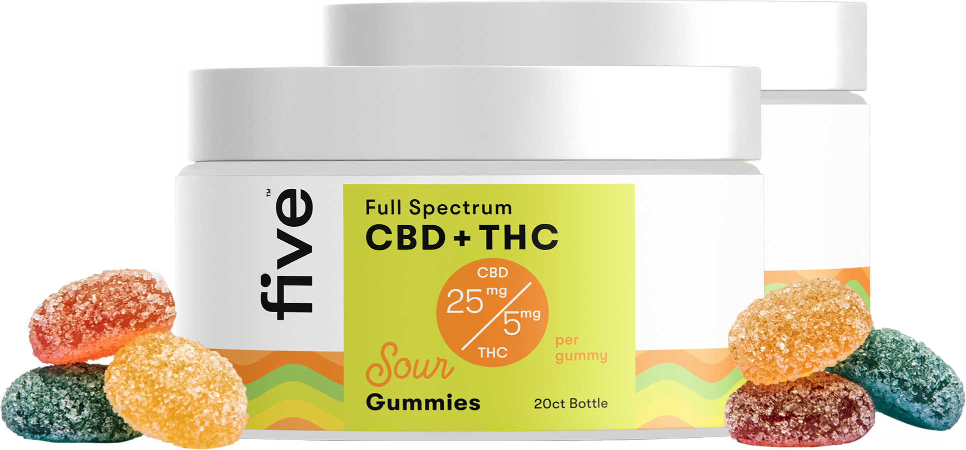 CBD Gummies w/ Delta 9 THC from Five CBD + 5 mg THC